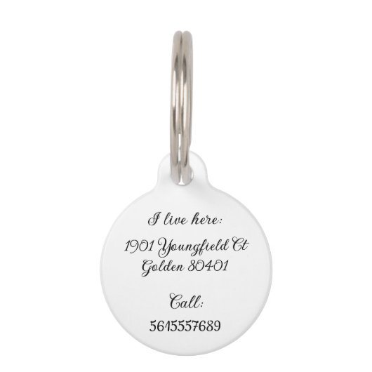 Krawatte Haustiermarke (Rückseite)