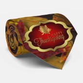 Krawatte - herbstlicher glücklicher Erntedank (Gerollt)