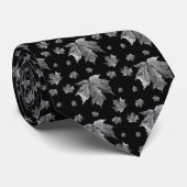 Krawatte Herbstmapfelleaf - Obsidian (Gerollt)