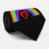Krawatte Herz mit Pfote unter einem Regenbogen (Gerollt)