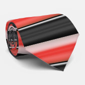 Krawatte in Schwarz und Rot (Gerollt)