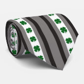 Krawatte-Irisches Kleeblatt Striped Krawatte (Gerollt)