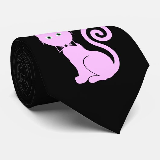 Krawatte-Katze (rosa) Krawatte (Gerollt)
