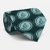 Krawatte Kreis und Muscheln - Aquamarin (Gerollt)