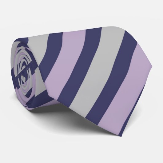 Krawatte Lila/grau Streifen (Gerollt)