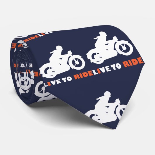 Krawatte "Live to Ride I" Motorrad-Motorrad (Gerollt)