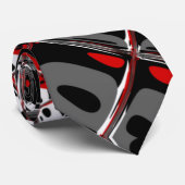 Krawatte Männer Abstraktes Rotes Schwarz 4 2 (Gerollt)