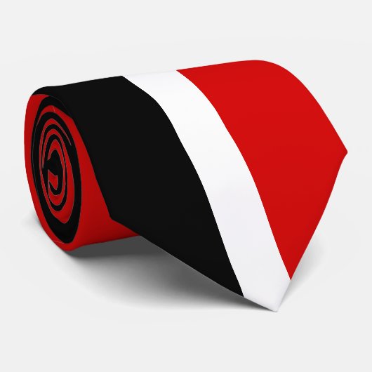 Krawatte Männer Schwarz-weißer roter Streifen (Gerollt)