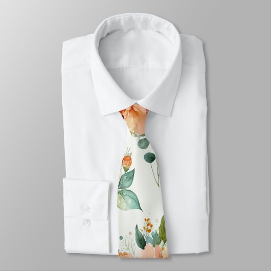 Krawatte mit Aquarellblumen (Gebunden)