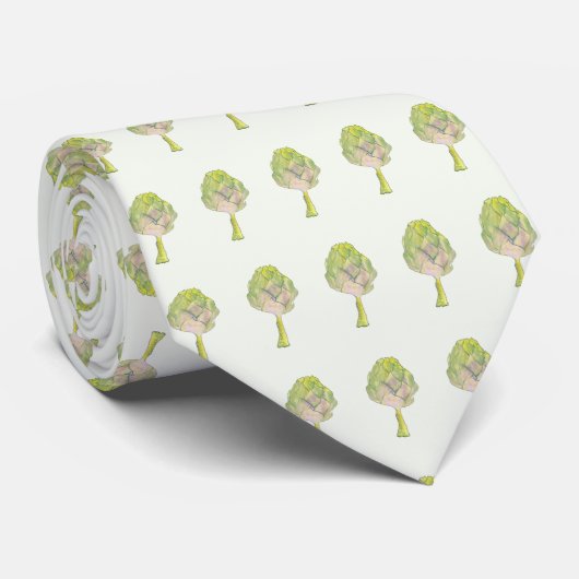 Krawatte mit Artischocken (Gerollt)