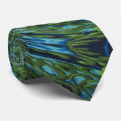 Krawatte mit blauem und grünem Swirbel (Gerollt)