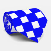 Krawatte mit blauem und weißem Karton (Gerollt)