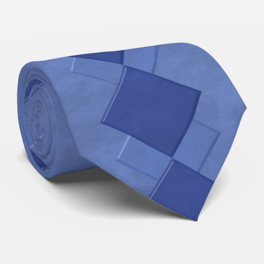 Krawatte mit blauen Marmorplätzen (Gerollt)