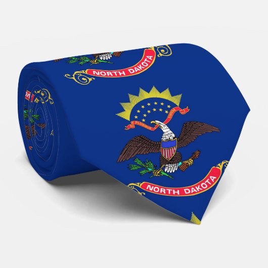 Krawatte mit der Fahne von North Dakota, USA (Gerollt)