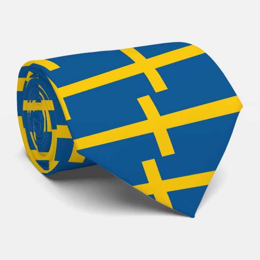 Krawatte mit der Flagge Schwedens (Gerollt)