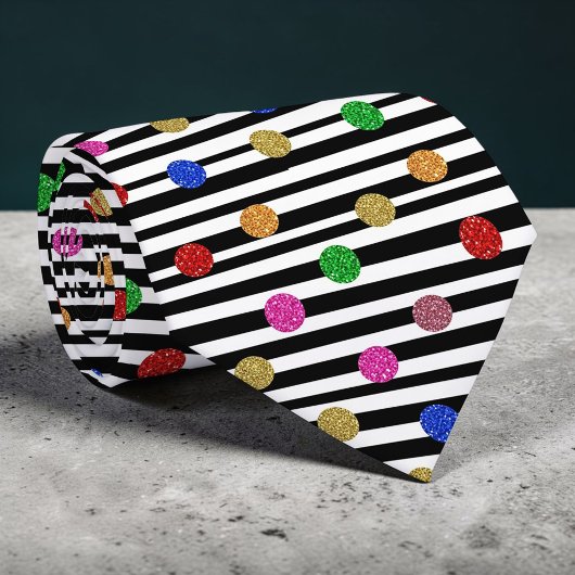 Krawatte mit farbenfrohen Kreisen und Streifen