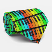 Krawatte mit farbigen Klaviertasten (Gerollt)