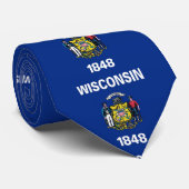 Krawatte mit Flag von Wisconsin, USA (Gerollt)