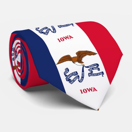 Krawatte mit Flagge von Iowa U.S.A. (Gerollt)
