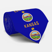 Krawatte mit Flagge von Kansas, USA (Gerollt)