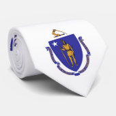 Krawatte mit Flagge von Massachusetts, USA (Gerollt)