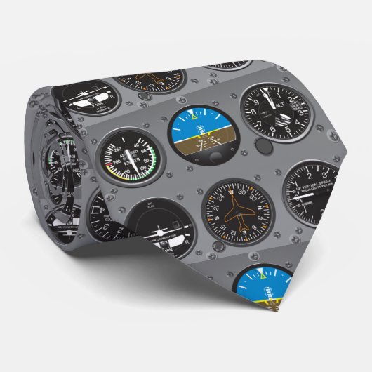 Krawatte mit Fluginstrumenten (Gerollt)