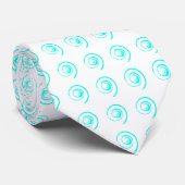 Krawatte mit gefleckten Cyan-Twirbeln (Gerollt)