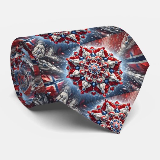 Krawatte mit norwegischem Farbdesign (Gerollt)