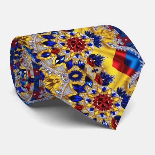 Krawatte mit rumänischem Farbdesign (Gerollt)
