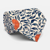 Krawatte mit Schwarz-Rot-Blumenmuster (Gerollt)