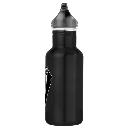 Krawatte mit schwarzem und weißem Bow mit Tux Edelstahlflasche (Rechts)