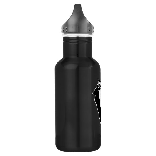 Krawatte mit schwarzem und weißem Bow mit Tux Edelstahlflasche (Links)