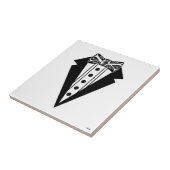 Krawatte mit schwarzem und weißem Bow mit Tux Fliese (Seite)