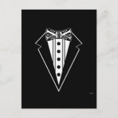 Krawatte mit schwarzem und weißem Bow mit Tux Postkarte (Vorderseite)