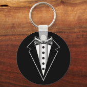 Krawatte mit schwarzem und weißem Bow mit Tux Schlüsselanhänger (Vorderseite)