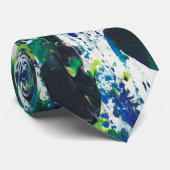 Krawatte Moderne Kunst - Grün Blau III (Gerollt)