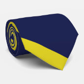 Krawatte Navy Blue and Maze Diagonal Striped (Gerollt)