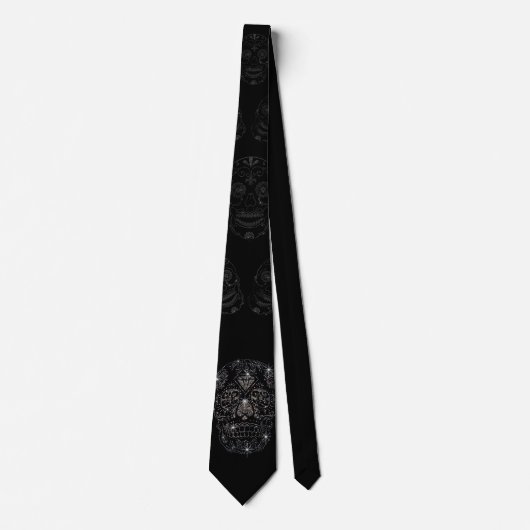 Krawatte/Necktie - „diamonds skull " Krawatte (Vorderseite)