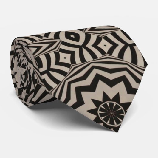 Krawatte Necktie für Schwarz-weiße Grafikart-Deco- (Gerollt)