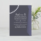 Krawatte oder perlmutäre Party Einladung (Stehend Vorderseite)