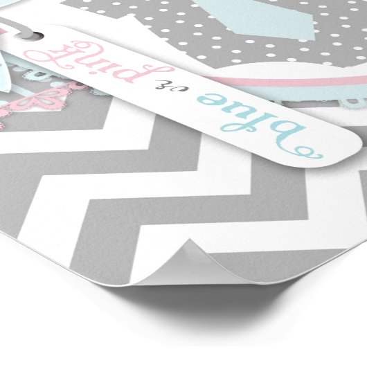 Krawatte oder Tutu und Zickzack Party-Banner 2 Poster (Ecke)