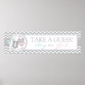 Krawatte oder Tutu und Zickzack Party-Banner 2 Poster (Vorne)