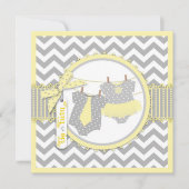 Krawatte- oder Tutu- und Zickzack Party für die Me Einladung (Vorderseite)