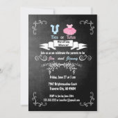 Krawatte oder Tutus Gender Reveve Invitation Baby Einladung (Vorderseite)