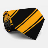 Krawatte Orange & Black Thick and Dünne Diagonal S (Gerollt)