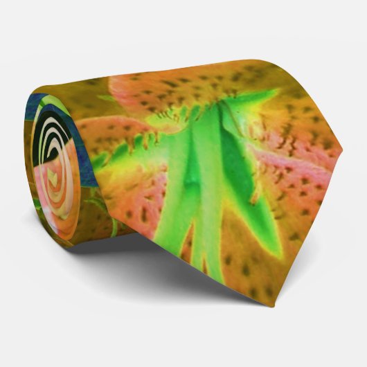 Krawatte "Orange Lily" (Gerollt)