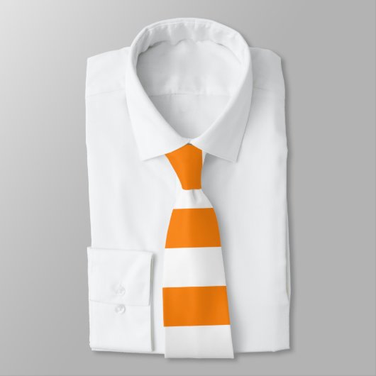 Krawatte Orange und Weiß Streifen (Gebunden)