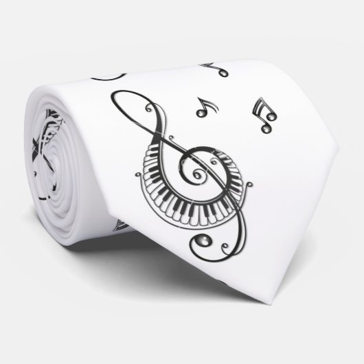 Krawatte "PIANO MUISCAL NOTES GALORE" (Gerollt)