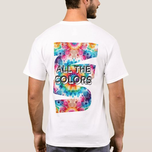 Krawatte-Retro Funky Swirl Colors T-Shirt (Rückseite)