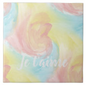 Krawatte Retro Pastel Painterly Wasserfarbe in Lie Fliese (Vorderseite)